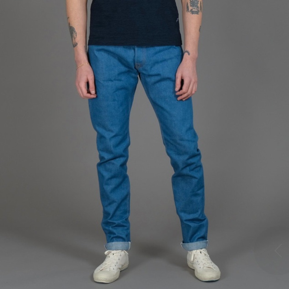 Syoaiya Pure Blue Japan BG-019 Blue Gray Relaxed Tapered Jeans size 38